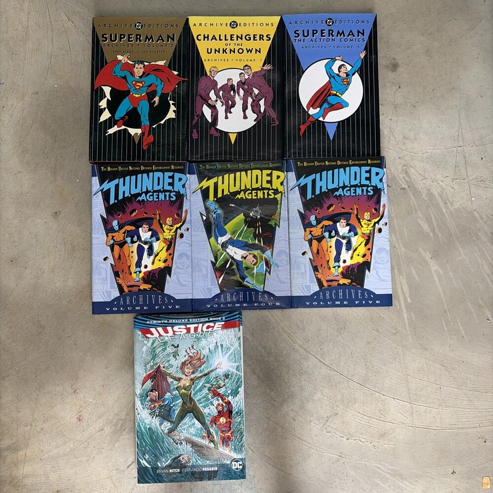DC COMICS Archive editions & Thunder Agents Hardcover Lot 7 Books